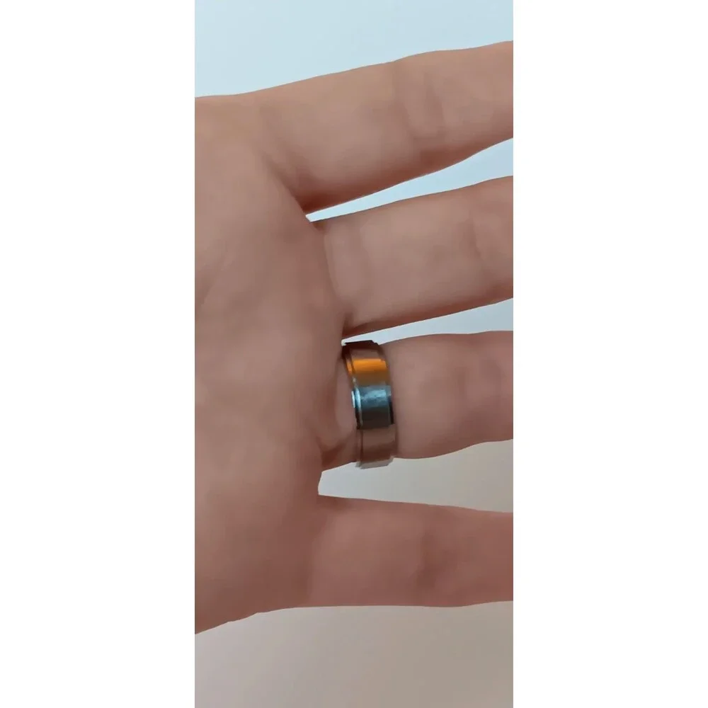 6 mm Stainless Steel Comfort Fit Spinner Band Ring Size 6